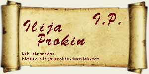 Ilija Prokin vizit kartica